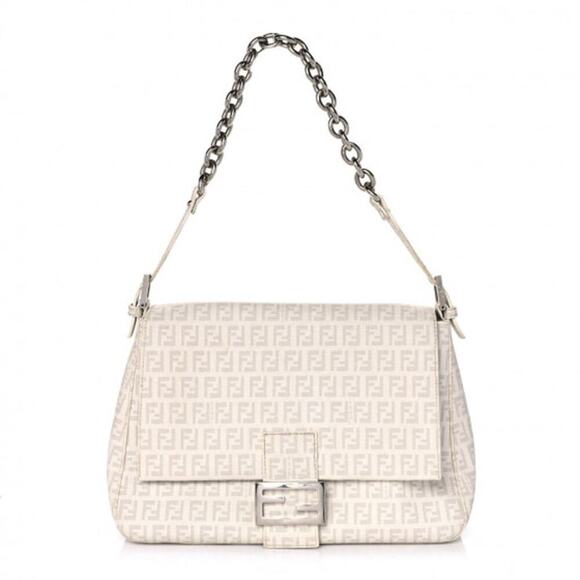 Fendi Zucchino Spalmati Forever Mama Baguette White - Picture 1 of 9